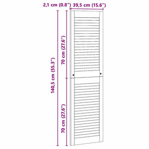 vidaXL Porta per Armadio Altro con porta Marrone 140.5 x 39.5 x 2.1 cm