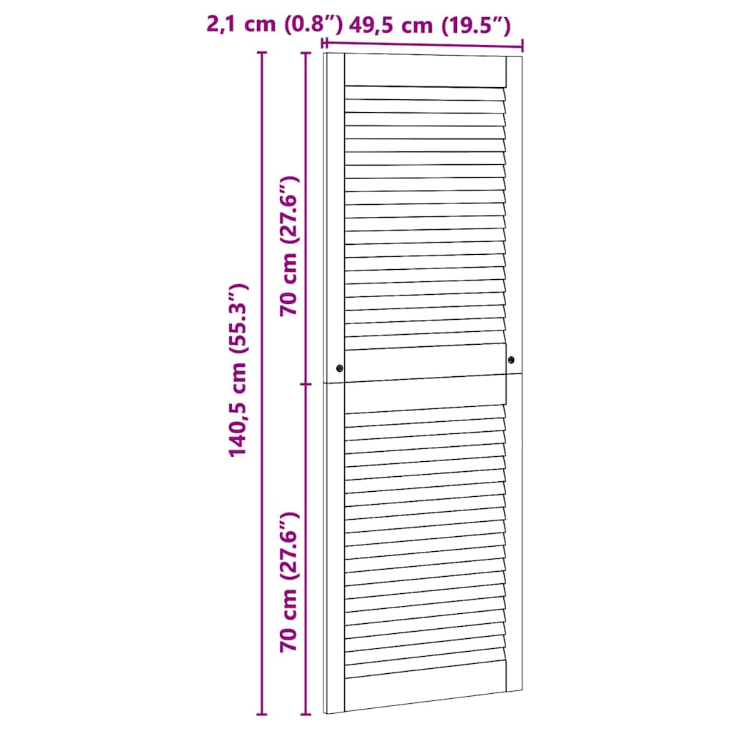 vidaXL Porte per Armadi Altro 2 pcs Marrone 140.5 x 49.5 x 2.1 cm