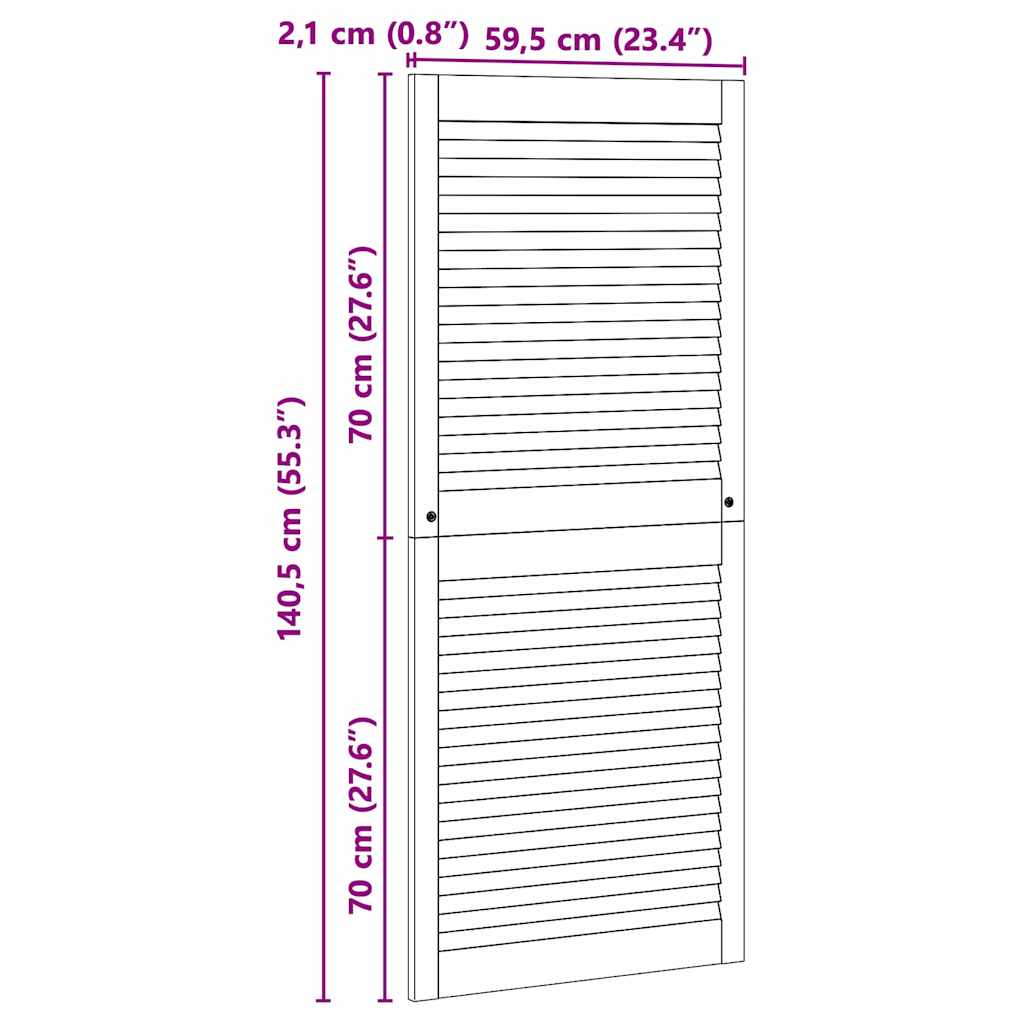 vidaXL Porte per Armadi Altro 2 pcs Marrone 140.5 x 59.5 x 2.1 cm