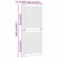 vidaXL Porte per Armadi Altro 2 pcs Marrone 140.5 x 59.5 x 2.1 cm