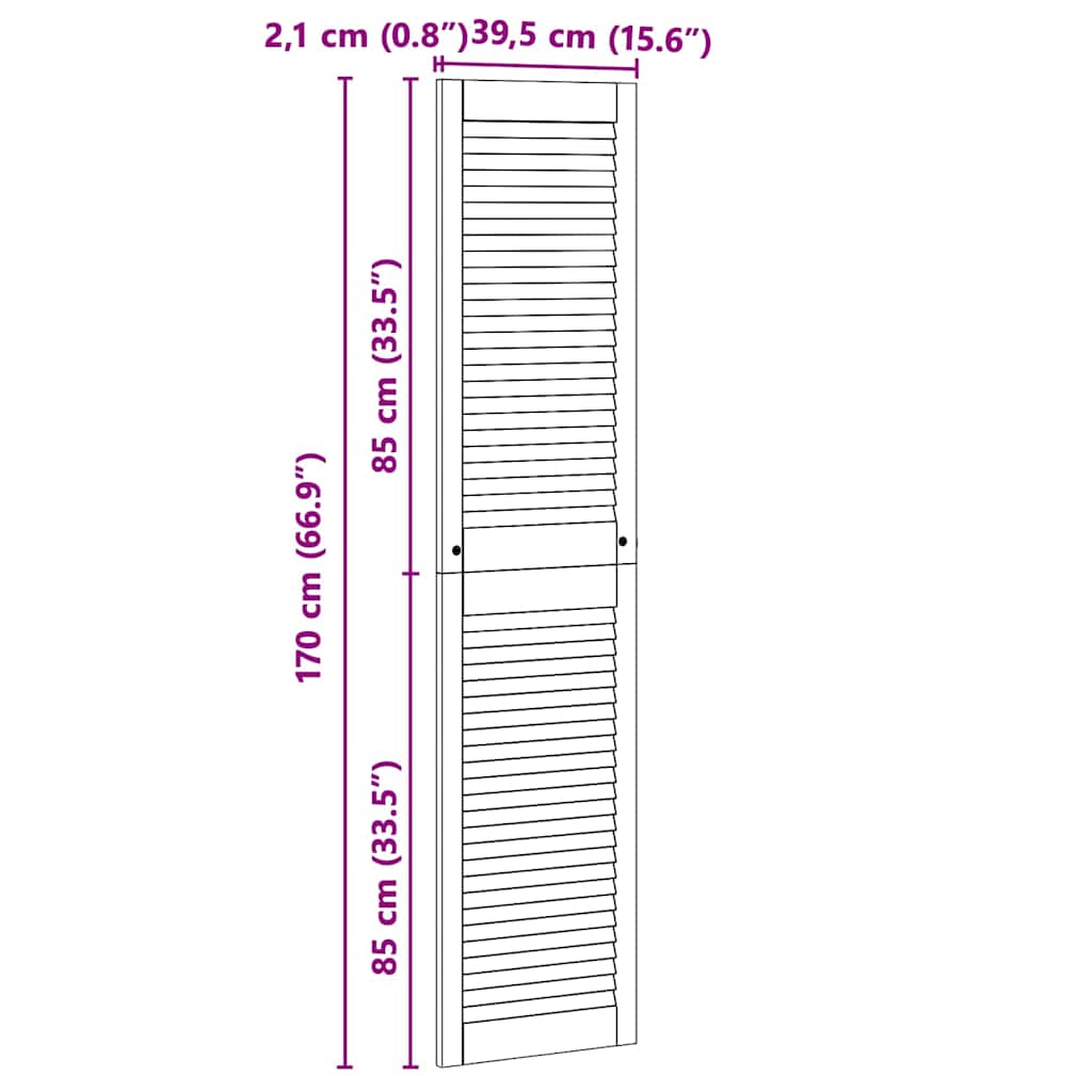 vidaXL Porta per Armadio Altro con porta Marrone 170 x 39.5 x 2.1 cm