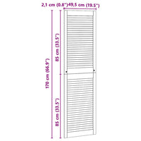 vidaXL Porte per Armadi Altro 2 pcs Marrone 170 x 49.5 x 2.1 cm