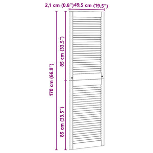 vidaXL Porte per Armadi Altro 2 pcs Marrone 170 x 49.5 x 2.1 cm