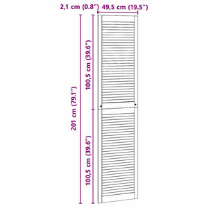 vidaXL Porta per Armadio Altro con porta Marrone 201 x 49.5 x 2.1 cm