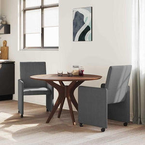 Sedie da pranzo con ruote 2 pcs Grigio scuro 57 x 66 x 94 cm 42017802