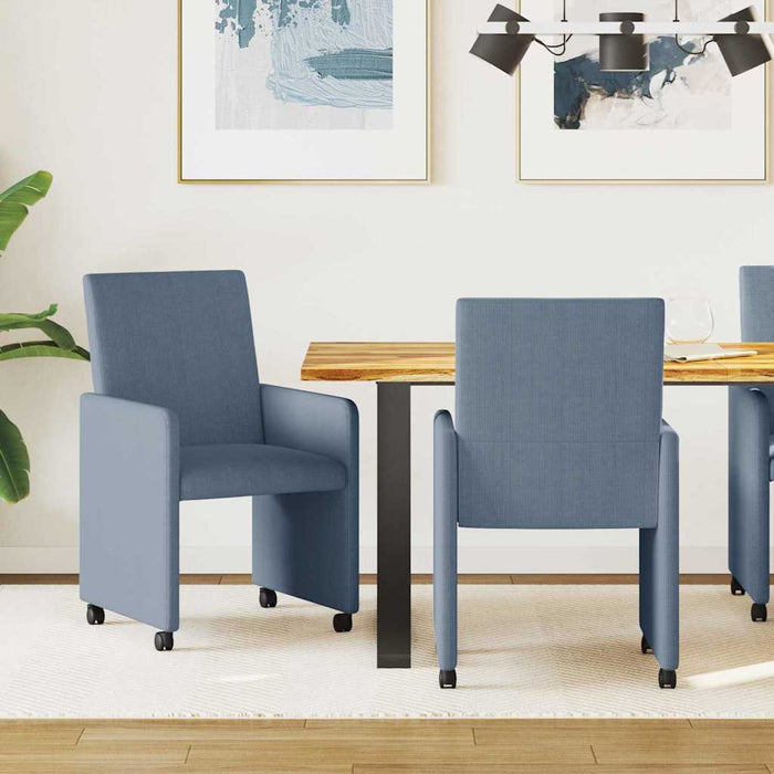 Sedie da pranzo con ruote 2 pcs Blu 57 x 66 x 94 cm 42017804