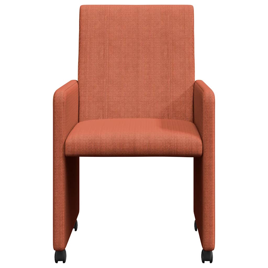Sedie da pranzo con ruote 2 pcs Rosso arancio 57 x 66 x 94 cm 42017806