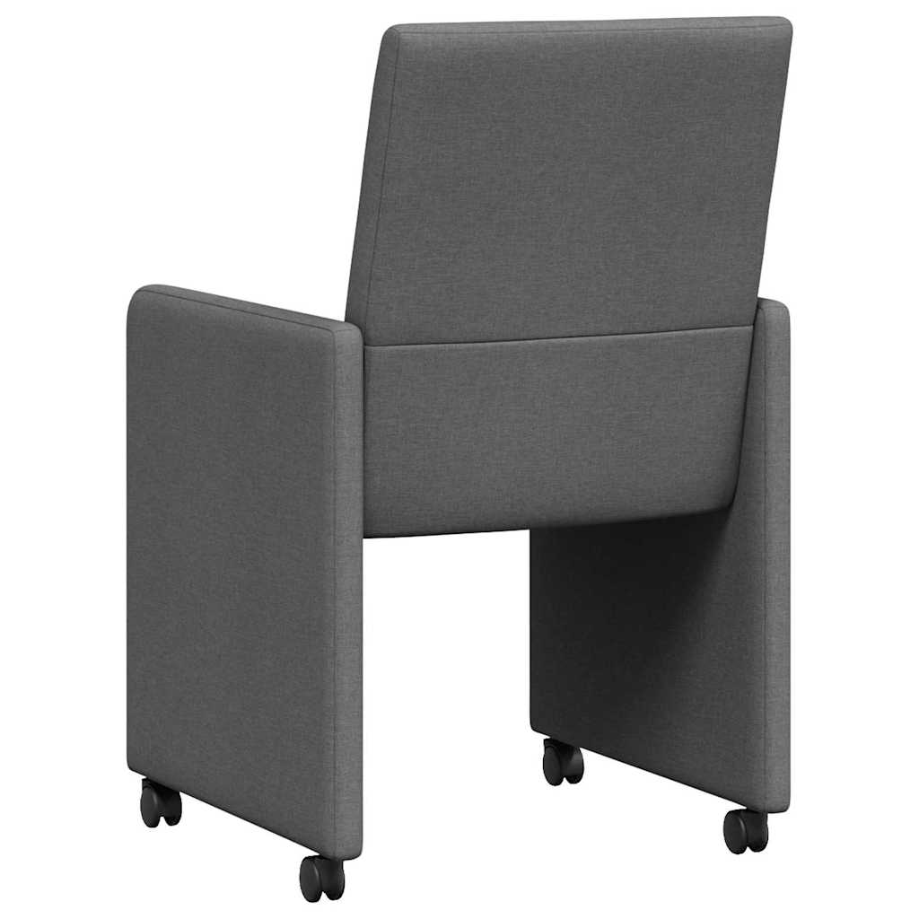 vidaXL Sedia da pranzo 2 pcs Grigio scuro 57 x 66 x 94 cm Tessuto