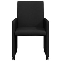 Sedie da pranzo con ruota 2 pcs Nero 57 x 66 x 94 cm Tessuto 42017809