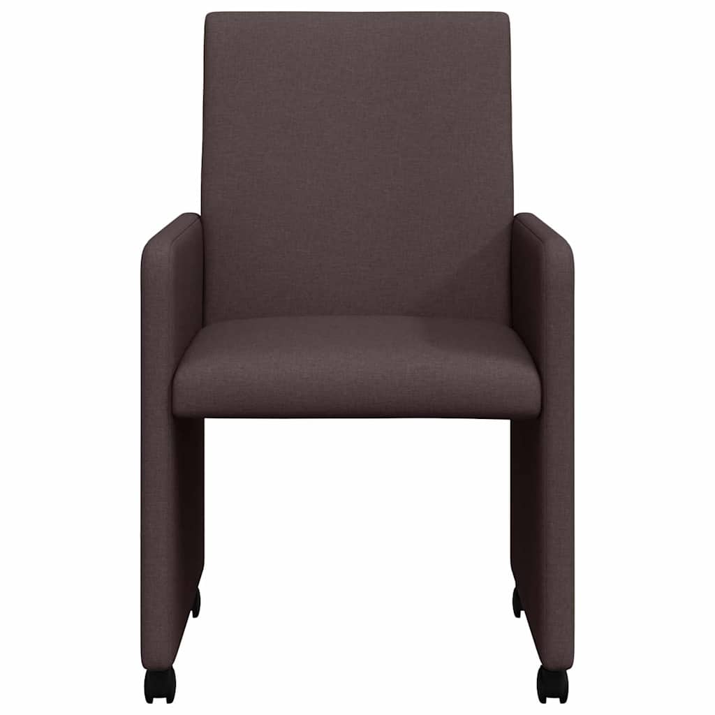 Sedie da pranzo 2 pcs Marrone scuro 57 x 66 x 94 cm Tessuto 42017811