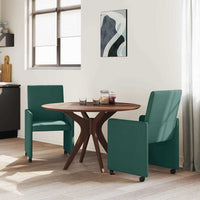 vidaXL Sedia da pranzo 2 pcs Verde scuro 57 x 66 x 94 cm Tessuto