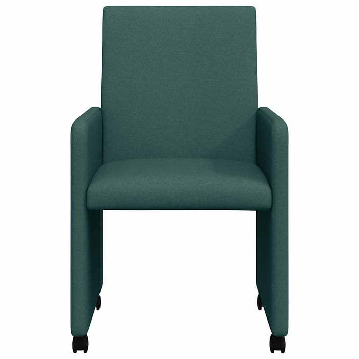 vidaXL Sedia da pranzo 2 pcs Verde scuro 57 x 66 x 94 cm Tessuto