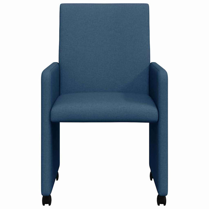 vidaXL Sedia da pranzo con cuscino 2 pcs Blu 57 x 66 x 94 cm Tessuto