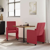 Sedie da pranzo con ruote 2 pcs Rosso vino 57 x 66 x 94 cm 42017820