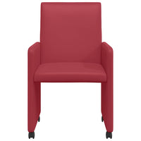 Sedie da pranzo con ruote 2 pcs Rosso vino 57 x 66 x 94 cm 42017820