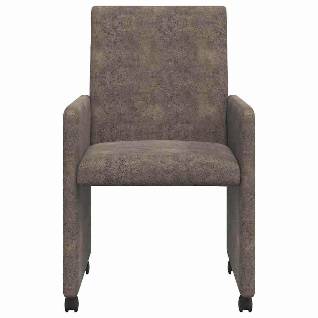 Sedie da pranzo con ruote 2 pcs Grigio scuro 57 x 66 x 94 cm 42017827