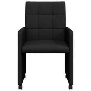 Sedie da pranzo con ruote 2 pcs Nero 58 x 65 x 94 cm Tessuto 42017831