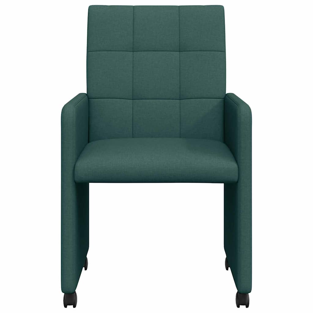 Sedie da pranzo 2 pcs Verde scuro 58 x 65 x 94 cm Tessuto 42017834