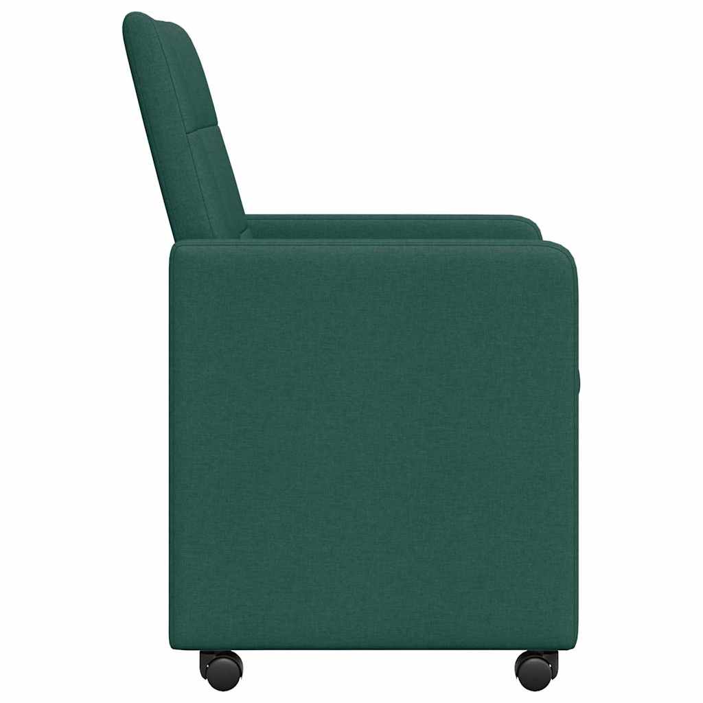 Sedie da pranzo 2 pcs Verde scuro 58 x 65 x 94 cm Tessuto 42017834