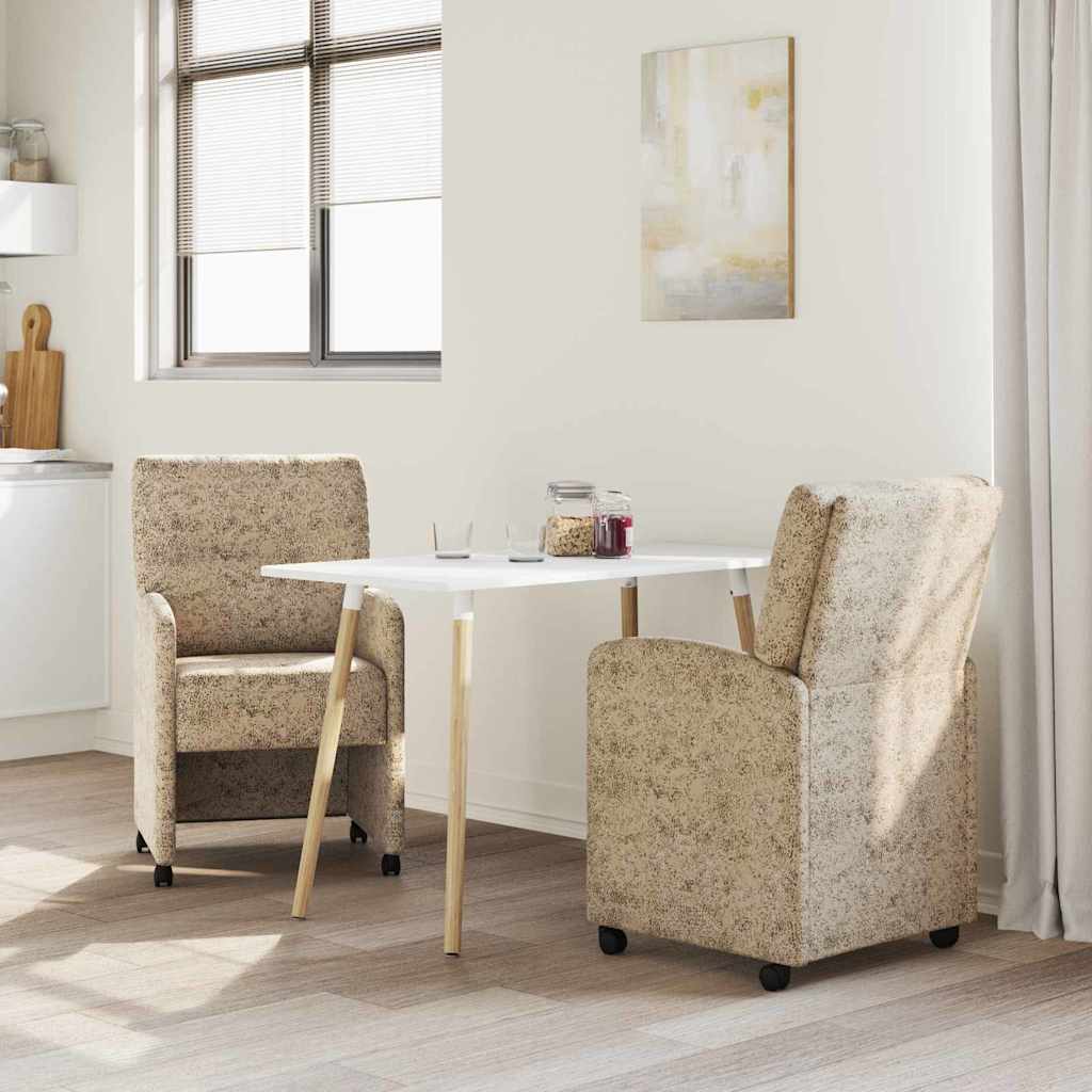 Sedie da pranzo con ruote 2 pcs Grigio chiaro 57 x 67 x 95 cm 42017844