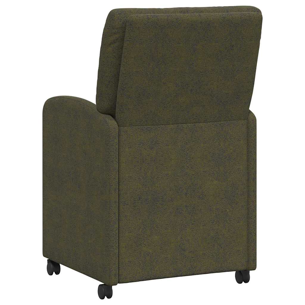 Sedie da pranzo con ruote 2 pcs Verde militare 57 x 67 x 95 cm 42017846