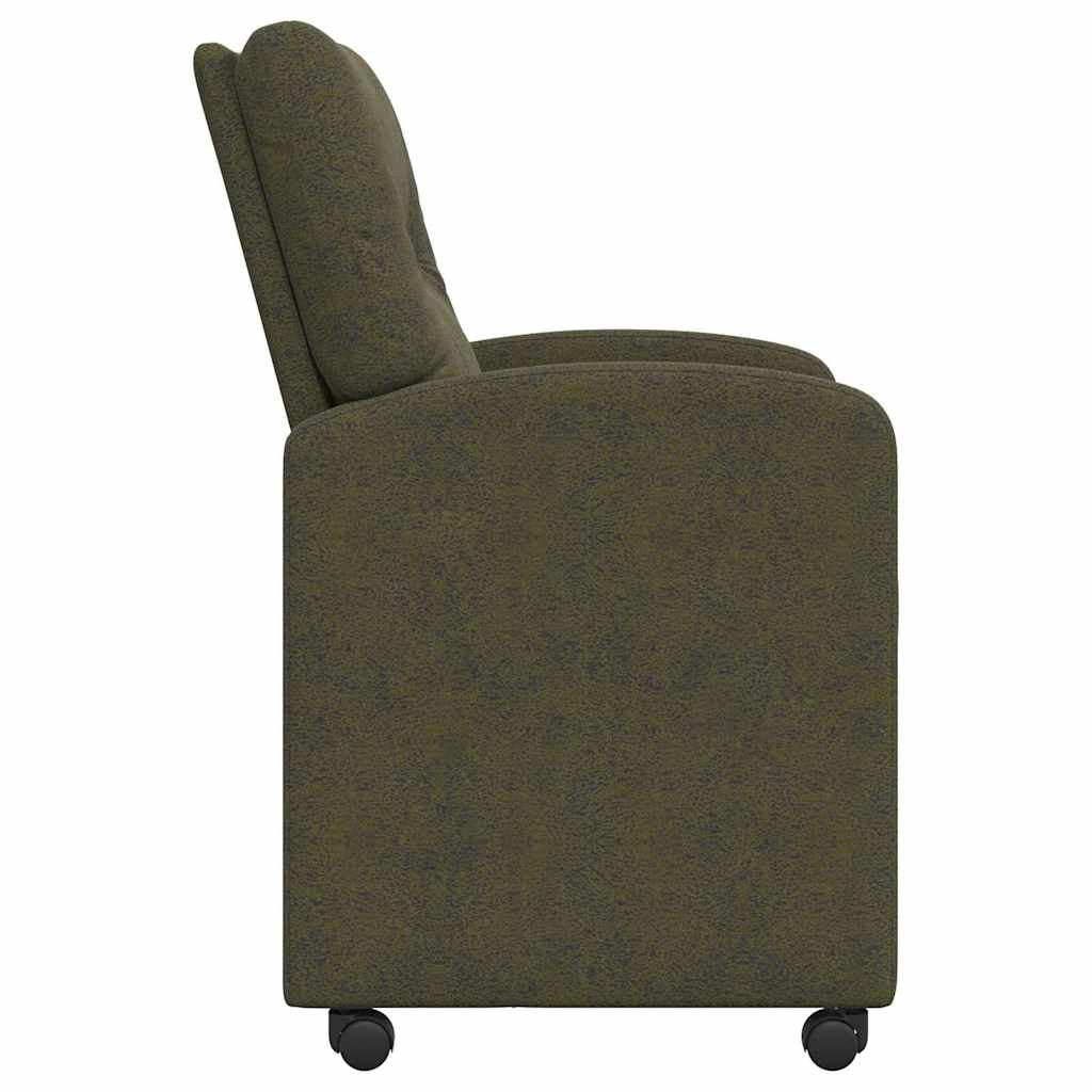 Sedie da pranzo con ruote 2 pcs Verde militare 57 x 67 x 95 cm 42017846