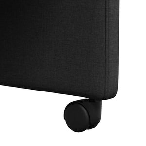 Sedie da pranzo con ruote 2 pcs Nero 57 x 67 x 95 cm Tessuto 42017849