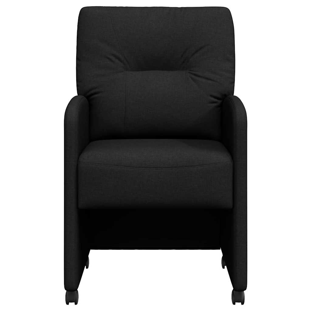 Sedie da pranzo con ruote 2 pcs Nero 57 x 67 x 95 cm Tessuto 42017849