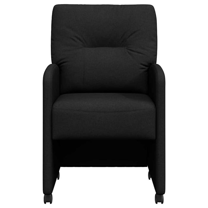 Sedie da pranzo con ruote 2 pcs Nero 57 x 67 x 95 cm Tessuto 42017849