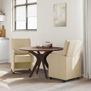 Sedie da pranzo con ruote 2 pcs Crema 57 x 67 x 95 cm Tessuto 42017854