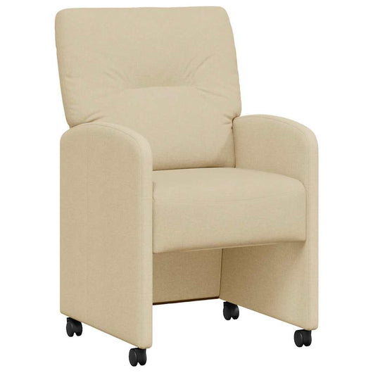 Sedie da pranzo con ruote 2 pcs Crema 57 x 67 x 95 cm Tessuto 42017854