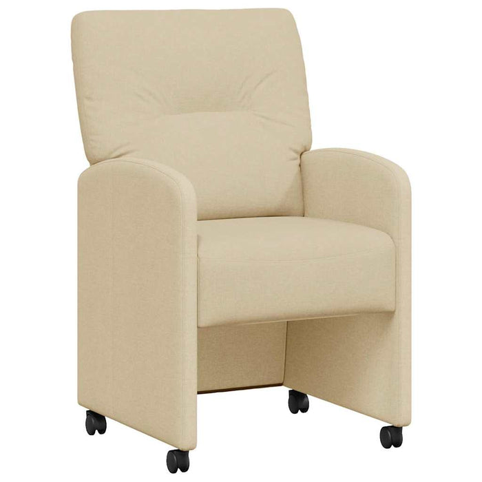 Sedie da pranzo con ruote 2 pcs Crema 57 x 67 x 95 cm Tessuto 42017854