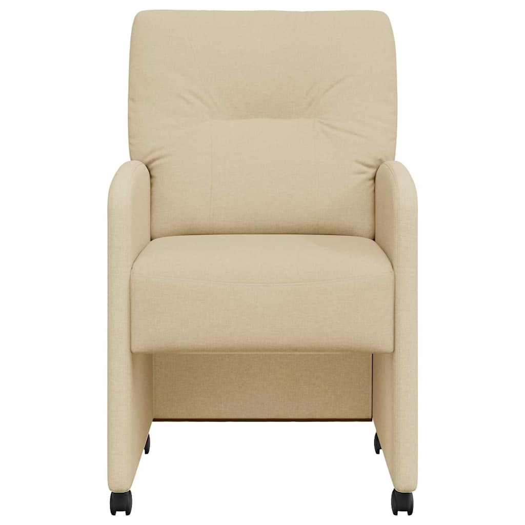 Sedie da pranzo con ruote 2 pcs Crema 57 x 67 x 95 cm Tessuto 42017854