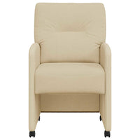 Sedie da pranzo con ruote 2 pcs Crema 57 x 67 x 95 cm Tessuto 42017854