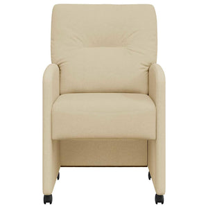 Sedie da pranzo con ruote 2 pcs Crema 57 x 67 x 95 cm Tessuto 42017854