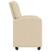 Sedie da pranzo con ruote 2 pcs Crema 57 x 67 x 95 cm Tessuto 42017854