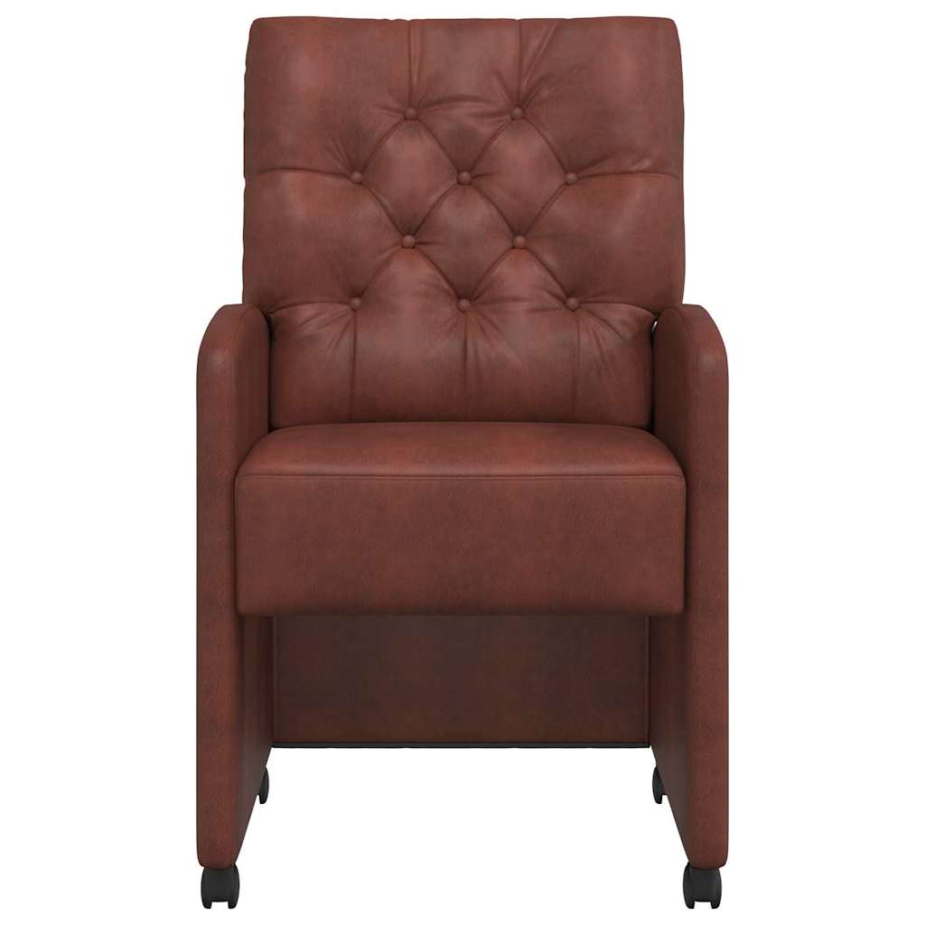 Sedie da pranzo con ruote 2 pcs Marrone lucido 58 x 67 x 97 cm 42017860