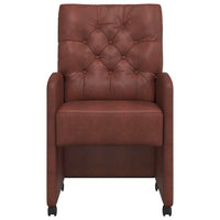 Sedie da pranzo con ruote 2 pcs Marrone lucido 58 x 67 x 97 cm 42017860