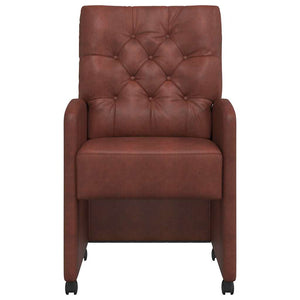 Sedie da pranzo con ruote 2 pcs Marrone lucido 58 x 67 x 97 cm 42017860