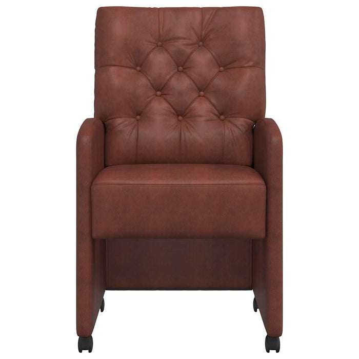 Sedie da pranzo con ruote 2 pcs Marrone lucido 58 x 67 x 97 cm 42017860