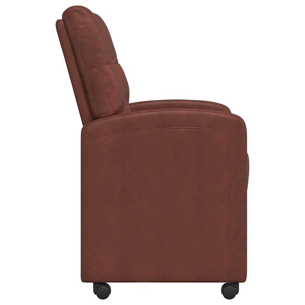 Sedie da pranzo con ruote 2 pcs Marrone lucido 58 x 67 x 97 cm 42017860