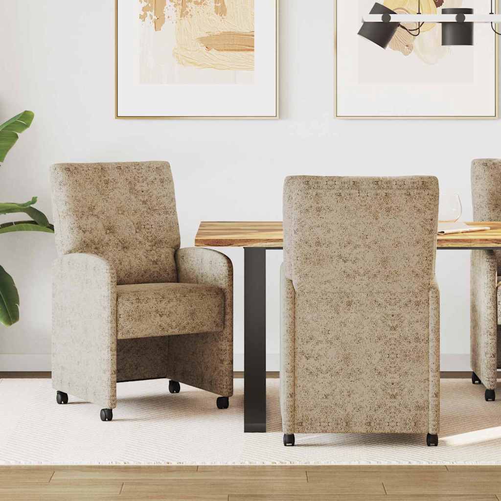 Sedie da pranzo con ruote 2 pcs Grigio chiaro 58 x 67 x 97 cm 42017862