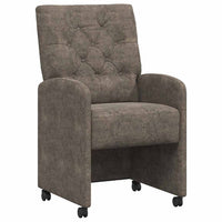 Sedie da pranzo con ruote 2 pcs Grigio scuro 58 x 67 x 97 cm 42017863