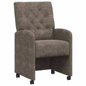 Sedie da pranzo con ruote 2 pcs Grigio scuro 58 x 67 x 97 cm 42017863