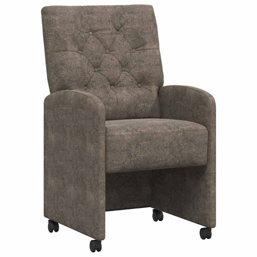 Sedie da pranzo con ruote 2 pcs Grigio scuro 58 x 67 x 97 cm 42017863