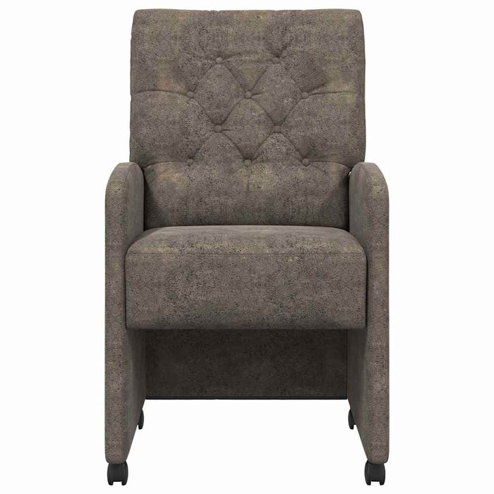 Sedie da pranzo con ruote 2 pcs Grigio scuro 58 x 67 x 97 cm 42017863