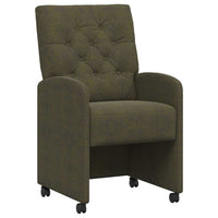 Sedie da pranzo con ruote 2 pcs Verde militare 58 x 67 x 97 cm 42017864