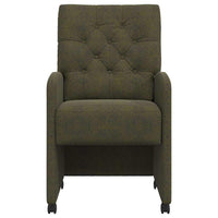 Sedie da pranzo con ruote 2 pcs Verde militare 58 x 67 x 97 cm 42017864