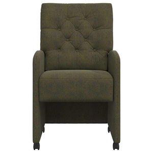 Sedie da pranzo con ruote 2 pcs Verde militare 58 x 67 x 97 cm 42017864