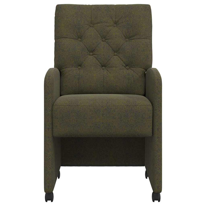 Sedie da pranzo con ruote 2 pcs Verde militare 58 x 67 x 97 cm 42017864